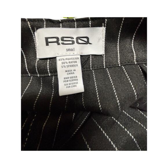 RSQ Womens Pinstripe Black White High Waisted Dress‎ Pants NEW Size Small - Picture 3 of 4